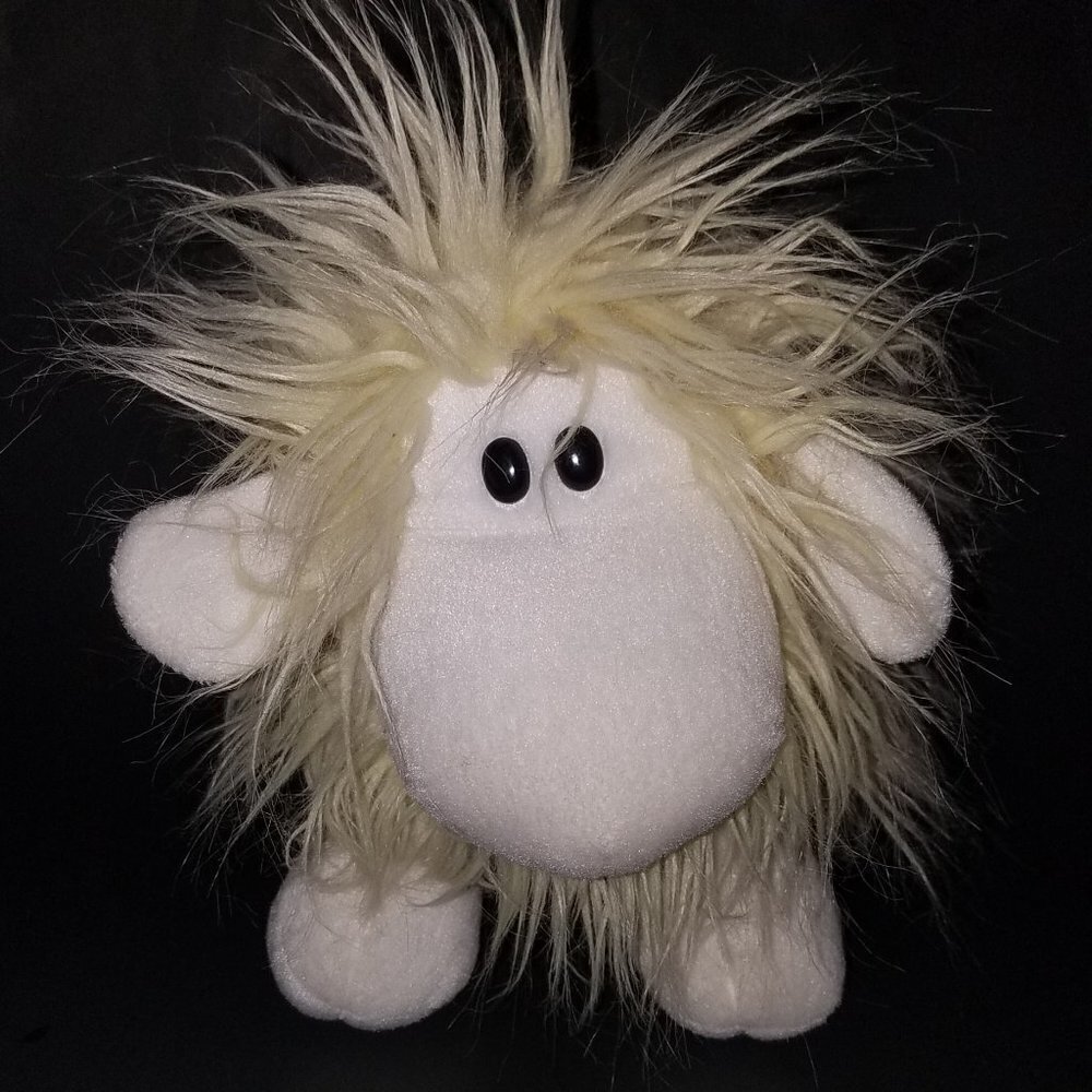 VTG Chrisha Playful Plush Yellow White Sheep Lamb Stuffed Animal Toy 1999